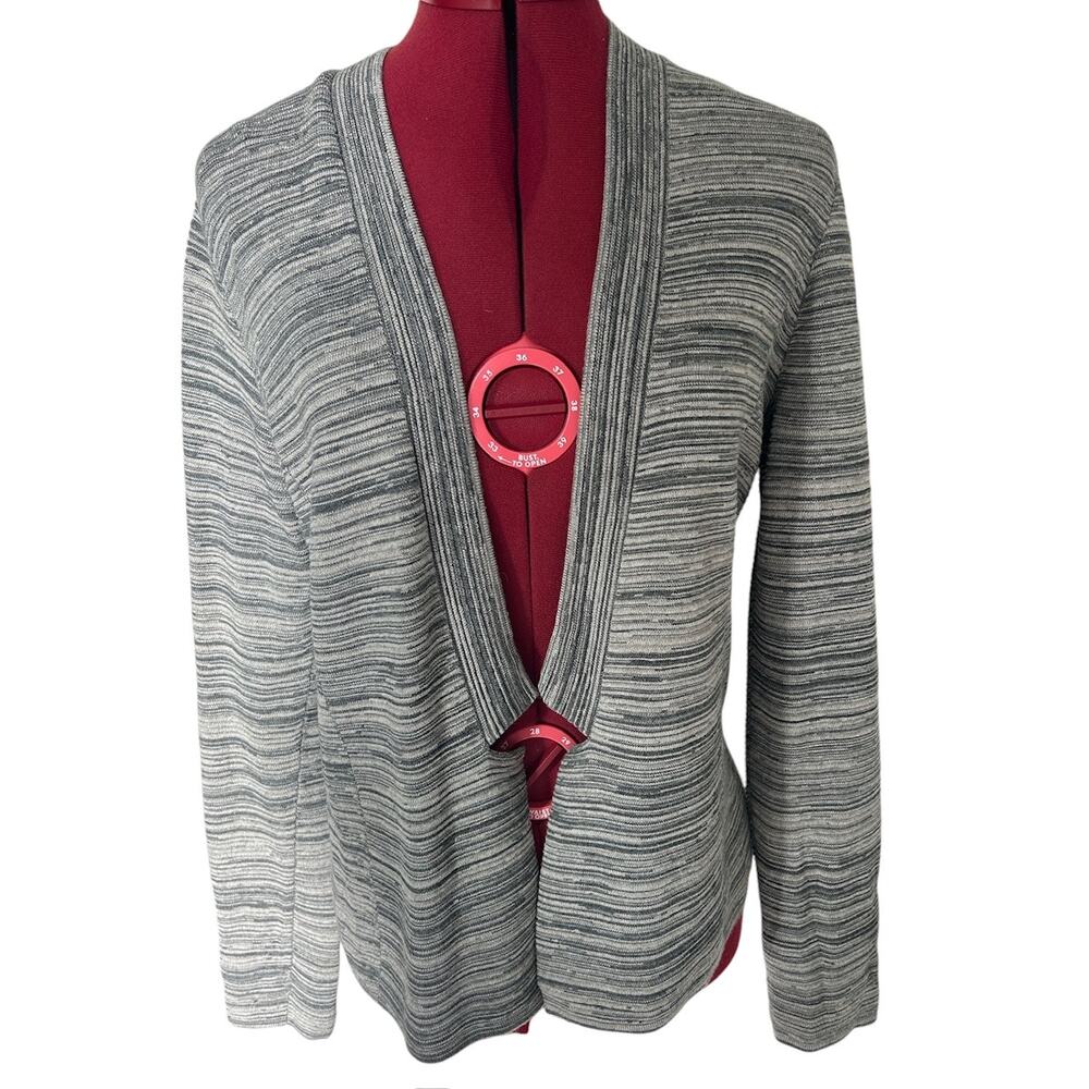 Eileen Fisher Size XXS‎ TP Organic Cotton Blend Gray Ribbed Open Cardigan